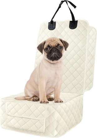 Чохол на автокрісло для тварин JNNJ, водонепроникний, підходить для всіх авто та SUV (бежево-білий)
