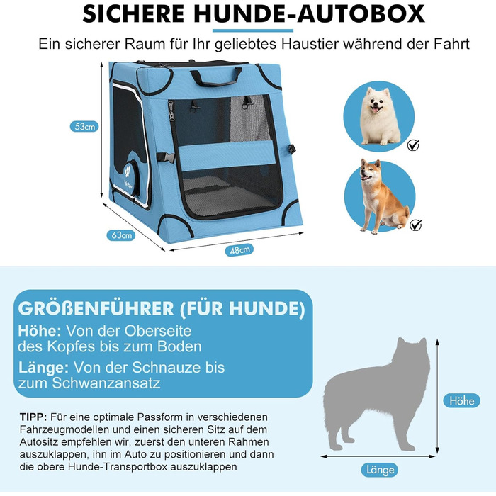 Складана переносна переносна коробка для собак Snagle Paw, стабільна переносна коробка для заднього сидіння автомобіля з підголовником, металевий каркас, переносна коробка для задньої частини автомобіля для середніх/великих собак, переносна коробка з сітч