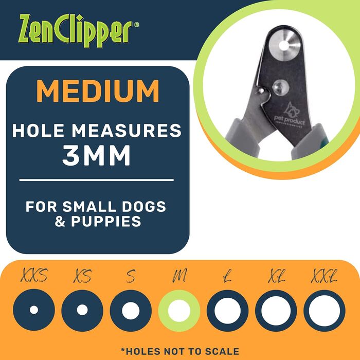Zen Clipper когтеріз для собак з нержавіючої сталі, безпечний і тихий тример для кігтів, 3 мм отвір