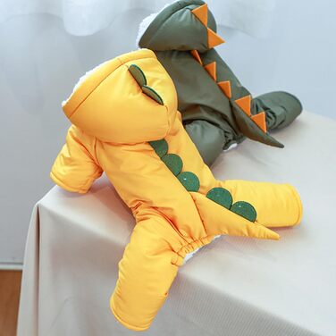 Теплий зимовий костюм для собак - Комбінезон з капюшоном для маленьких собак (Жовтий, XS)