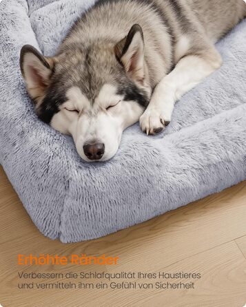 Feandrea Крісло-ліжко для собак, велике, 120 x 85 x 23 см, кошик для собак, м'яке ущільнення, собаче ліжко, підняті бортики, знімний та пральний чохол, нековзне, Ombré сірий PGW274GA01 XXL