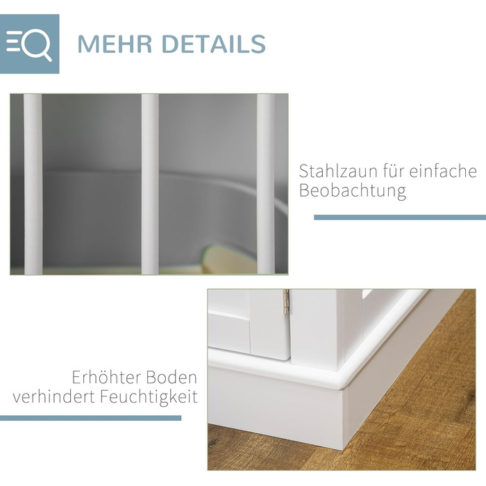 Клітка для собак PawHut, собача будка з 3 дверцятами, переноска для собак, будиночок для маленьких собак до 10 кг, білий колір, 78 x 53 x 59,3 см