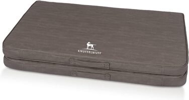 Килимок для собак Knuffelwuff Roanoke: ортопедичний, знімний, 100 x 80 см, з лазерного стібка, з штучної шкіри, для великих, середніх та малих собак (Колір: Браун-сірий)