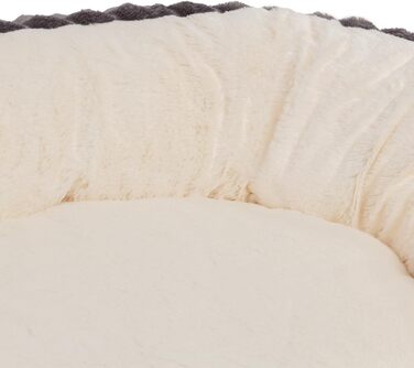 Корзина для собак Wallace & Jones Cameron, середнього розміру, овальна, пухнаста, антиковзаюча, антрацит-бежева, розмір M, 75 x 55 x 20 см