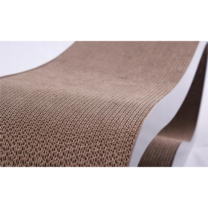 Дряпалка для котів HomeCatty, сіра, до 60 см, картонна, 2 рівні