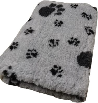 М'який лежак для собак Vet-Bed Softbed Dry-Bed: неслизький, 30 мм, сірий+чорні лапки (100x80 см)