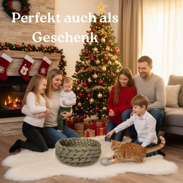 Клітка-гніздишко для котів, 40 см, зелена | Зручне ліжко-кошик для котів з бавовни, для маленьких та середніх котів | Легке, м'яке, миється