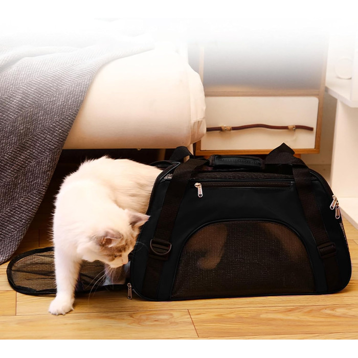 Сумка-переноска для тварин, чорна: зручна та дихаюча для подорожей та активного відпочинку (собаки, коти)