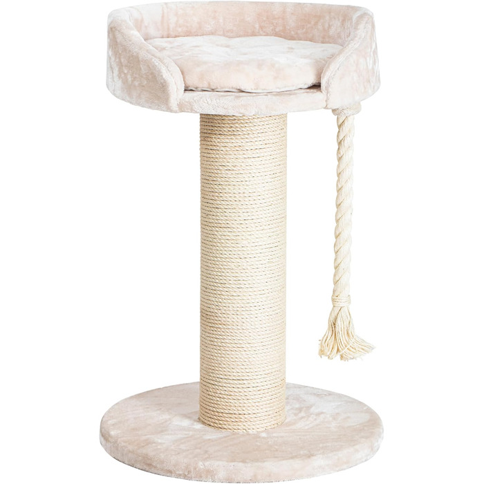 Драбина для котів Dehner Aurelio, 65x65x100 см, сизаль/плюш/дерево, кремово-зелено-чорний