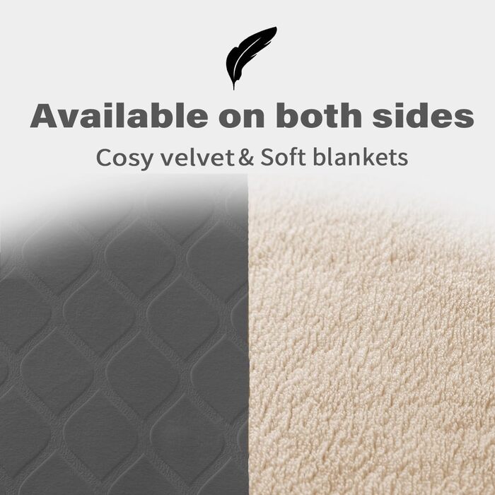 Водонепроникний килимок для собак 80x100 см, Outdoor, миється, для великих собак, м'який, двосторонній, захист дивану, сірий+бежевий, темно-сірий + бежевий