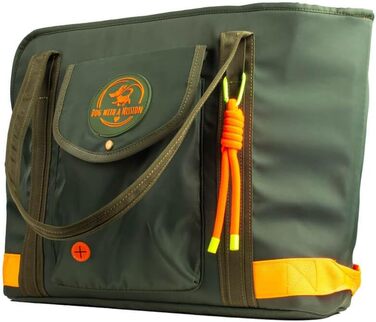 Сумка для собак Dog with a Mission | Переноска для собак | Сумка-переноска для тварин | Зелена/Помаранчева | 47 x 34 x 20 см