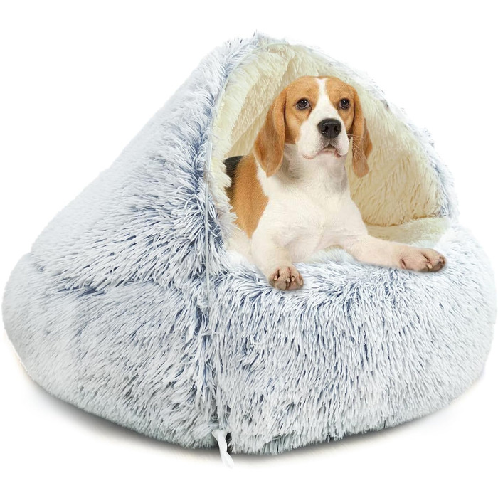 Кругле ліжко для собак YAGE 80 см з бортиками – м'яке, затишне, для тварин до 20 кг, знімний, пральний чохол, ліжко-печера, розмір M (до 10 кг)