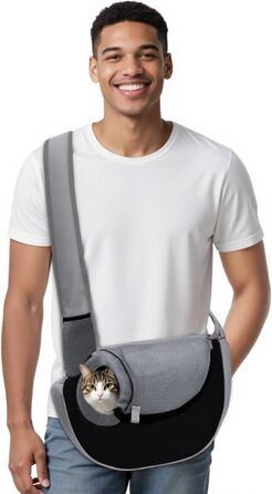 Сумка-переноска для собак і котів ALLOPET, чорний, S. Зручна переноска для маленьких тварин, ідеальна для прогулянок та відпочинку на природі. Дихаюча, для собак та котів.