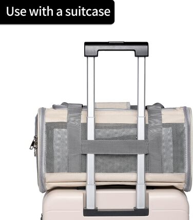 Транспортувальна сумка для котів та маленьких собак, схвалена авіакомпаніями, дихаюча та складна, портативна сумка для подорожей, для бартагамен, цуценят, підвісна сумка, хакі, розмір S