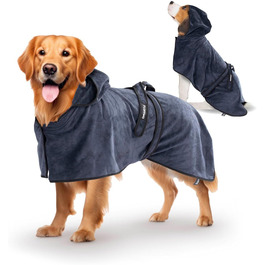 Рушник для собак темно-синій, розмір M | М'який, швидковисихаючий, вбираючий | Рушник для тварин з клямками | Для середніх собак | Аксесуар для домашніх тварин темно-синього кольору, 1 шт.