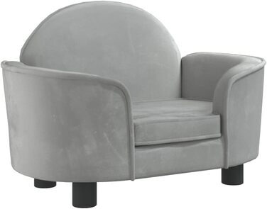 М'яке ліжко для собак та котів з велюру, 66x40x45 см, світло-сірий колір