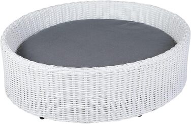 Крісло-ліжко для собак Greemotion з білого поліротангу з подушкою, 85 x 25 x 75 см