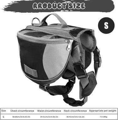 Рюкзак для собак | Великий рюкзак для прогулянок, подорожей та перевезення | З кишенями та регульованими відділеннями
