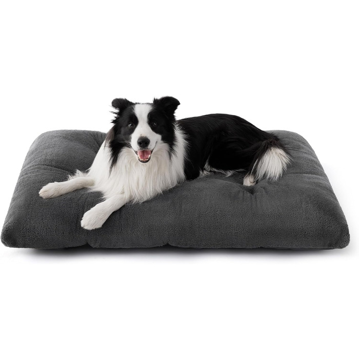 Килимок для собак BEDSURE XL - великий, сірий, 104x69x8 см. З антиковзким дном, для великих собак, з подушкою для заспокоєння.