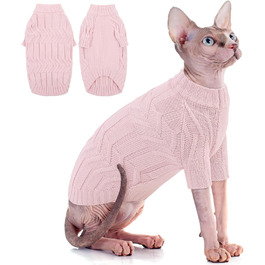 Теплий зимовий пуловер для котів та маленьких собак, рожевий, розмір M