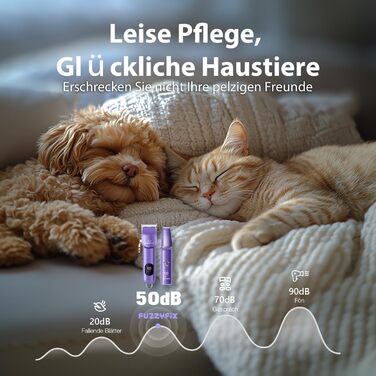 Набір для стрижки собак 3 в 1: машинка, тример для лап, для густого шерсті, тиха робота, фіолетовий