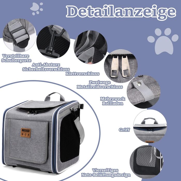 Корзина для собак на велосипед Cnwinu, передня, з 4 дверцятами, сітчастими вікнами, розширювана, складна, для маленьких та середніх собак та котів (не розширюється)