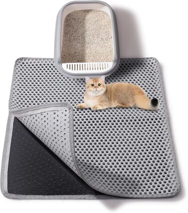 Килимок для котячого туалету Ondware, 117.8 x 66 см, двошаровий, водонепроникний (сірий)