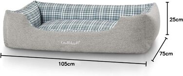 Кенгуруфф ліжко для собак Dreamline з велюру XXL 120 x 85 см - знімний чохол - легко мити - для великих, середніх та маленьких собак (Сірий/Зелений, L 105 x B 75 x H 25 см)