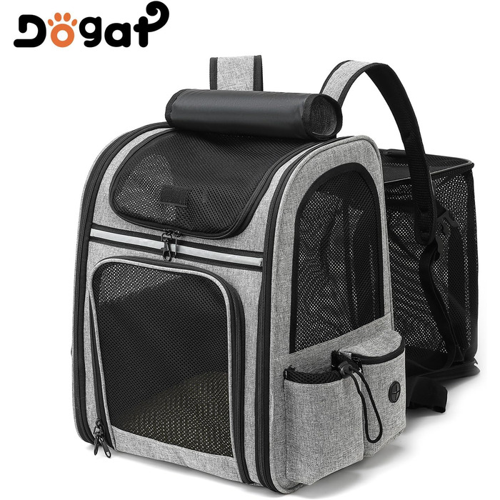 Рюкзак для кота/собаки Dogat: зручний та дихаючий рюкзак-переноска для подорожей, сірий