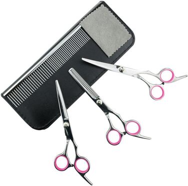 Набір для стрижки домашніх тварин Sosoport (4 шт.): стригуча, філірувальна ножиці, гребінець, тканина. Для собак та котів.