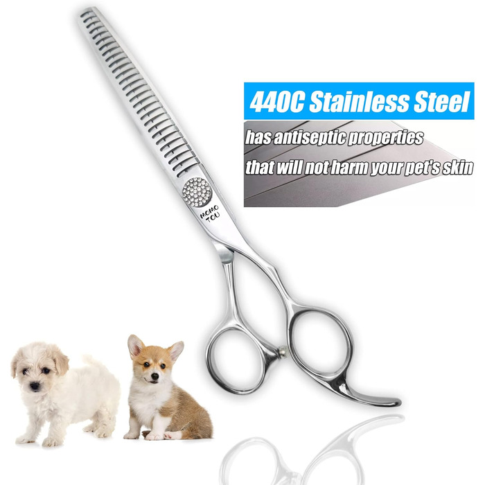 Професійна вигнута ножиця для грумінгу собак і котів, 440C сталь, 20.3 см (8'')