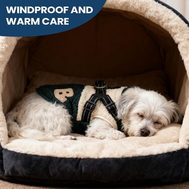 Зимовий теплий куртка для собак | Флісова підкладка, отвір для шлейки | Тепла куртка для собак на холодну погоду | Для маленьких та середніх собак, підходить для активного відпочинку, зелено-білий