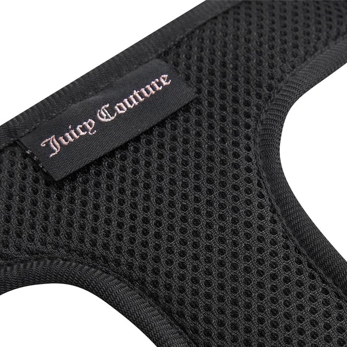 Шлея та повідець Juicy Couture Bling Velours для собак і котів, чорний, розмір S