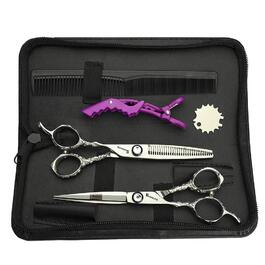 Професійні перукарські ножиці для стрижки лівші, 6 дюймів, 440C, 2 шт. (розсіювачі)