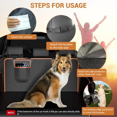 Захист для багажника автомобіля від бруду та подряпин для собак, універсальний, 185x102 см, 600D, водонепроникний, стійкий до подряпин, для авто, SUV, Van (Помаранчевий)