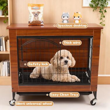 Будка для собак з дерева XXL, внутрішня, на коліщатках, для великих собак