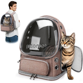Рюкзак-переноска для котів та собак ALLSOPETS Bubble Carrier, до 7.5 кг, Khaki