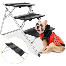 Сходинка для собак JOEJOY Cabrio 2-в-1: драбина та пандус, 3 сходинки, для малих собак та котів, для ліжка, авто, дивану