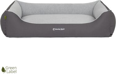 Крісло-лежанка для собак Doctor Bark GreenLabel XL (110x85 см, сірий) - зручне та міцне, Made in Germany