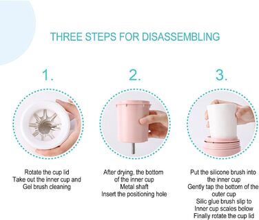 Автоматична чаша для миття лап домашніх тварин | Переносний очищувач лап для собак та котів | Рожевий |