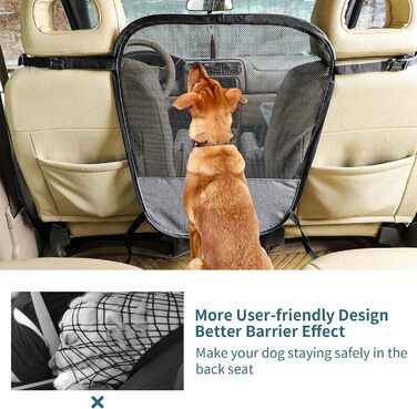 Автомобільна сітка-перегородка для собак Petsfit - універсальна, з сумкою для зберігання та регульованим тросом