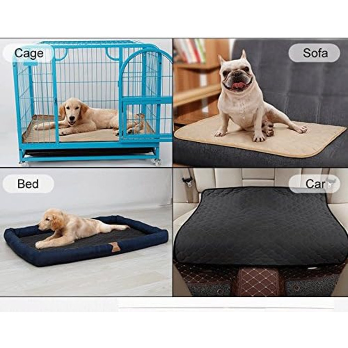 Водонепроникний килимок для собак, миючий, нековзний, швидковисихаючий, для дивана, авто, клітки, трави, ліжка (100 x 67 см)