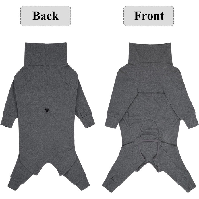 Теплий флісовий пуловер для собак Cyponpy з коміром-гетром, розмір 6XL, сірий