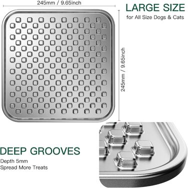 Лежак-міска для собак та котів з нержавіючої сталі, Slow Feeder, зменшує тривожність, антиковзаюча основа, для сирого харчування, миється в посудомийній машині [Великий - 1 шт.]