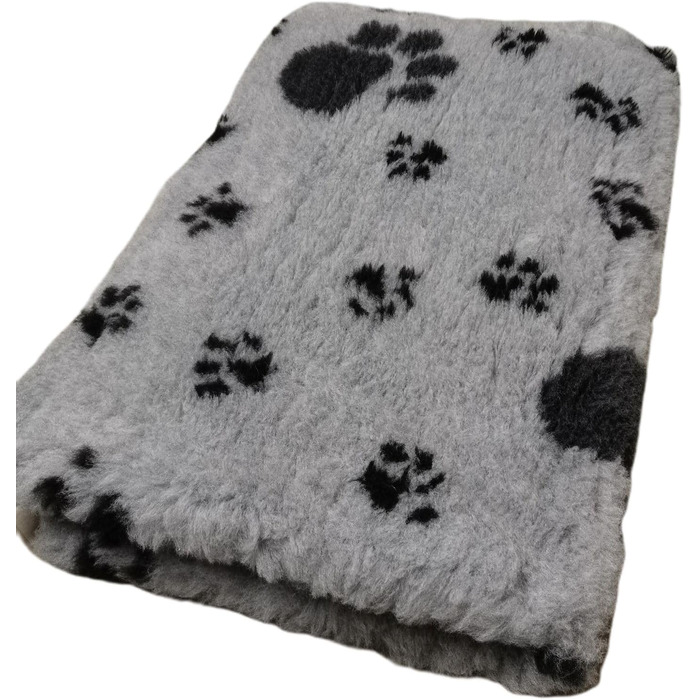 М'який лежак для собак Vet-Bed Softbed Dry-Bed: неслизький, 30 мм, сірий+чорні лапки (100x80 см)