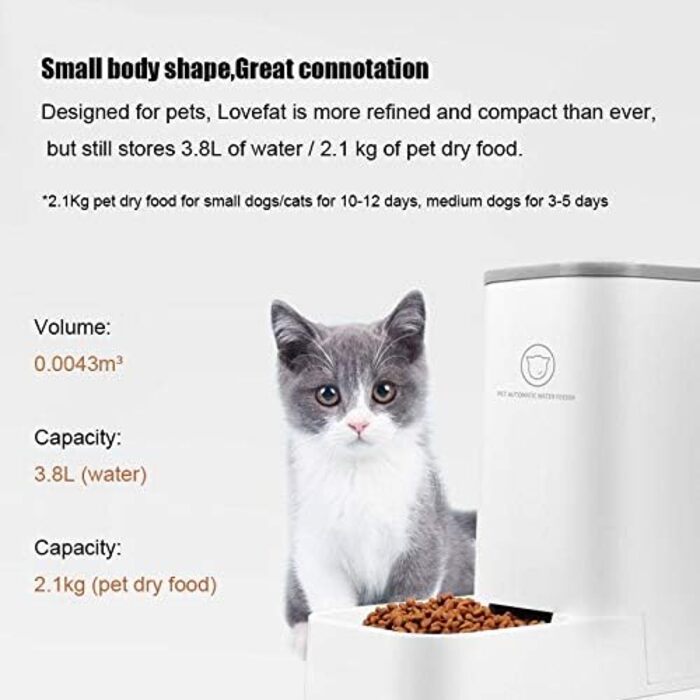 Автоматична поїлка та годівниця для собак і котів, 3,8 л, BPA-free, миска для домашніх тварин