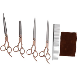 Набір професійних ножиць для грумінгу собак та котів, 17.8 см, зелений (Golden)