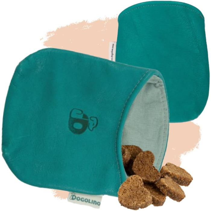 Сумка для ласощів DOGOLINO® для собак з натуральної шкіри - сумка для тренувань, перекусів на прогулянці (Турквіс, Basic)