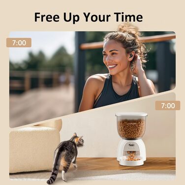 Автомат годування котів 5L, інтелектуальний дозатор корму для котів та собак, програмований, білий