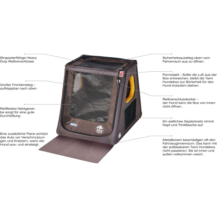 Транспортна переноска для собак Tami Backseat XS: переноска-клітка для автомобіля, автотранспортна коробка для собак, переноска для собак